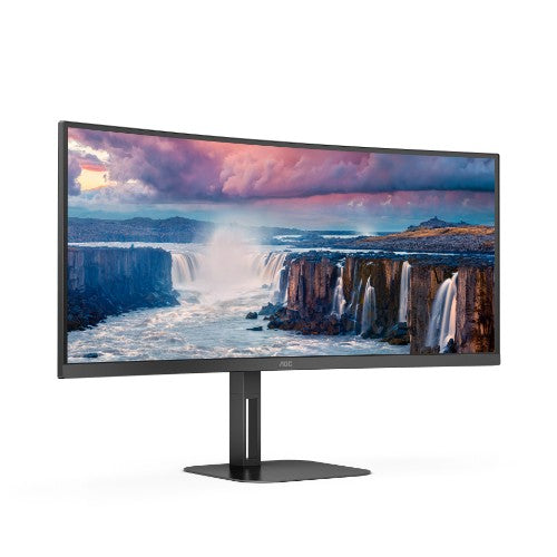 AOC V5 CU34V5C/BK computer monitor 86.4 cm (34") 3440 x 1440 pixels Wide Quad HD LED Black