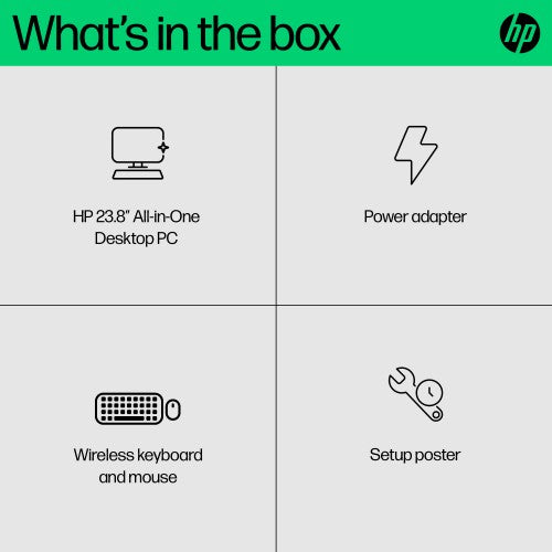 HP 24 -cr0047na PC Intel® Core™ i5 i5-1335U 60.5 cm (23.8") 1920 x 1080 pixels All-in-One PC 8 GB DDR4-SDRAM 512 GB SSD Windows 11 Home Wi-Fi 6 (802.11ax) White