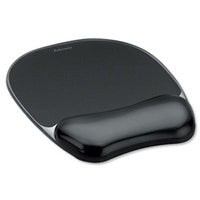 Fellowes Mouse Mat Wrist Support - Crystals Gel Mouse Pad with Non Slip Rubber Base - Ergonomic Mouse Mat for Computer, Laptop, Home Office Use - Compatible with Laser and Optical Mice - Black