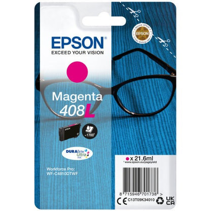 Epson C13T09K34010/408L Ink cartridge magenta high-capacity, 1.7K pages 21,6ml for Epson WF-C 4810