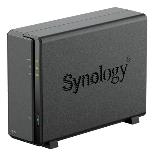 Synology DiskStation DS124 NAS Desktop Realtek RTD1619B 1 GB DDR4 12 TB HDD DiskStation Manager Black