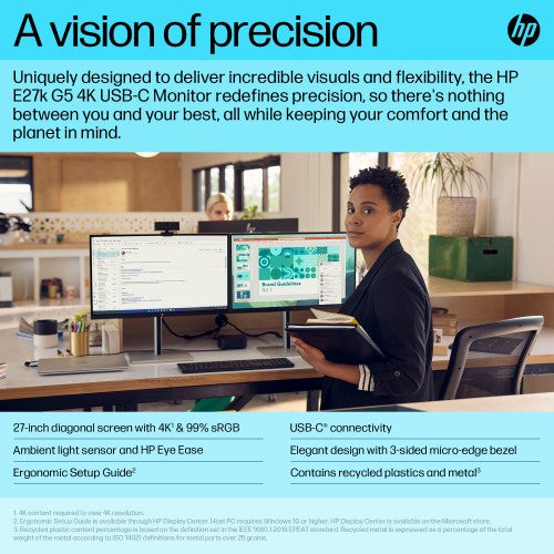 HP E-Series E27k G5 4K USB-C Monitor