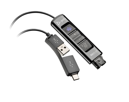 HP Poly DA85-M USB to QD Black Adapter TAA