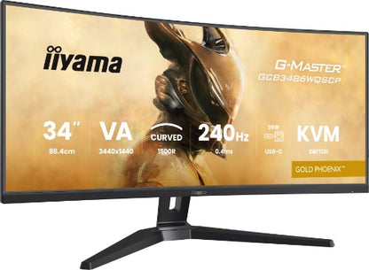 iiyama G-MASTER GCB3486WQSCP-B1 computer monitor 86.4 cm (34") 3440 x 1440 pixels UltraWide Quad HD Black