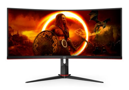 AOC G2 CU34G2XP computer monitor 86.4 cm (34") 3440 x 1440 pixels UltraWide Quad HD LED Black, Red
