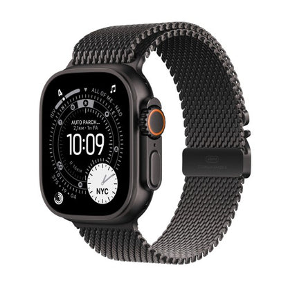 Apple Watch Ultra 3 GPS + Cellular 49mm Black Titanium Case with Black Titanium Milanese Loop - Small