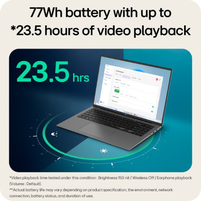 LG Gram 16Z90T-G 16" Hybrid AI Laptop - Intel® Core™ Ultra 7 255H, 1TB SSD, 16 GB RAM - Black - [2025]