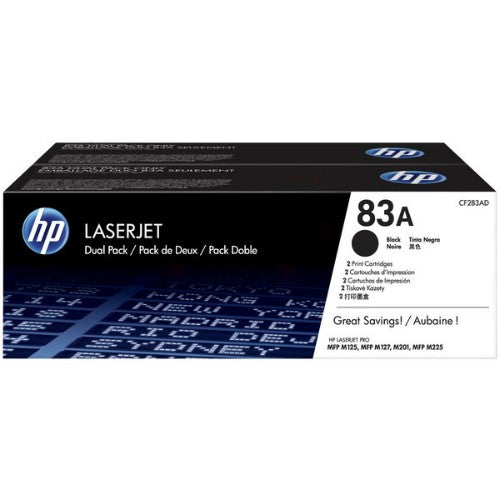 HP CF283AD/83A Toner cartridge twin pack, 2x1.5K pages/5% Pack=2 for HP LaserJet M 225/Pro M 125