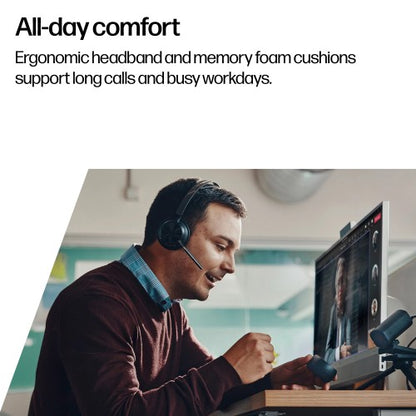 HP Poly Voyager Focus 2 Microsoft Teams Certified USB-C-C Headset +USB-C/A Adapter +Charging Stand