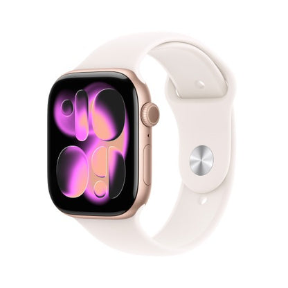 Apple Watch Series 11 GPS 46mm Rose Gold Aluminium Case with Light Blush Sport Band - M/L
