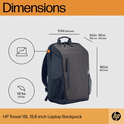 HP Travel 18 Liter 15.6 Iron Grey Laptop Backpack
