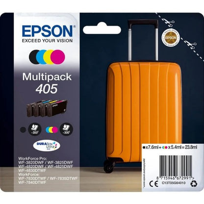 Epson C13T05G64010/405 Ink cartridge multi pack Bk,C,M,Y, 4x1.25K pages 23.8ml 7,6ml + 3x5,4ml Pack=4 for Epson WF-3820/7830