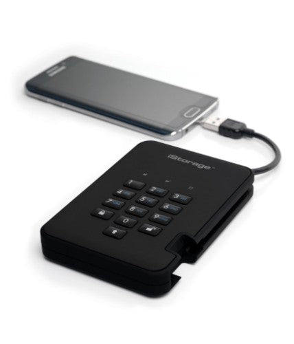 iStorage diskAshur² HDD 5TB Black | Secure Portable Hard Drive |AES-XTS 256-bit Hardware Encryption | PIN protected | OS & Platform Independent | TAA Compliant|Brute force hack defence | Dust/Water Resistant