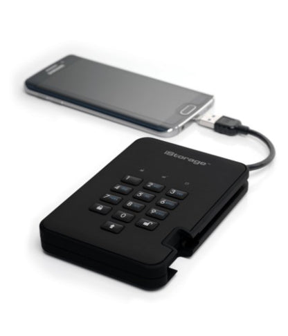 iStorage diskAshur² SSD 128GB Black | Secure Portable Solid State Drive |AES-XTS 256-bit Hardware Encryption | PIN protected | OS & Platform Independent | TAA Compliant |Brute force hack defence | Dust/Water Resistant