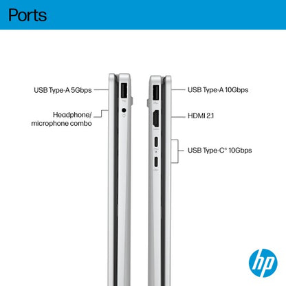 HP OmniBook 5 Flip 14-fp0012na Intel® Core™ i7 i7-1355U Hybrid (2-in-1) 35.6 cm (14") Touchscreen 2K 16 GB LPDDR5-SDRAM 512 GB SSD Wi-Fi 6 (802.11ax) Windows 11 Home Silver