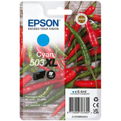 Epson C13T09R24010/503XL Ink cartridge cyan high-capacity, 470 pages 6,4ml for Epson XP-5200