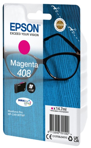 Epson C13T09J34010/408 Ink cartridge magenta, 1.1K pages ISO/IEC 24711 14.7ml for Epson WF-C 4810