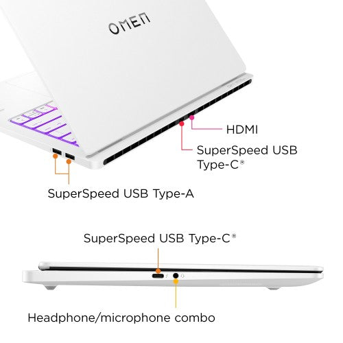 HP OMEN 14-fb0014na Intel Core Ultra 7 155H Laptop 35.6 cm (14") 3K 16 GB LPDDR5x-SDRAM 1 TB SSD NVIDIA GeForce RTX 4050 Wi-Fi 7 (802.11be) Windows 11 Home White