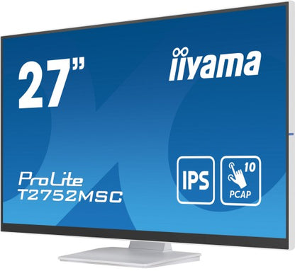 iiyama ProLite T2752MSC-W1 computer monitor 68.6 cm (27") 1920 x 1080 pixels Full HD LED Touchscreen White