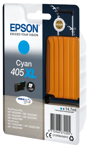 Epson C13T05H24010/405XL Ink cartridge cyan high-capacity, 1.1K pages 14.7ml for Epson WF-3820/7830