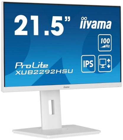 iiyama ProLite XUB2292HSU-W6 computer monitor 54.6 cm (21.5") 1920 x 1080 pixels Full HD LED White