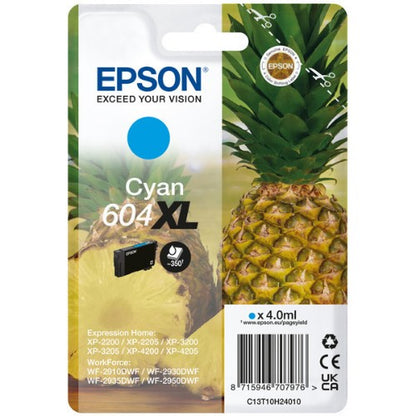 Epson C13T10H24010/604XL Ink cartridge cyan high-capacity, 350 pages 4ml for Epson XP-2200
