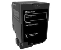 Lexmark 74C2HKE Toner-kit black return program Project, 20K pages ISO/IEC 19798 for Lexmark CS 720/725
