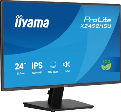 iiyama ProLite X2492HSU-B1 computer monitor 61 cm (24") 1920 x 1080 pixels Full HD LED Black