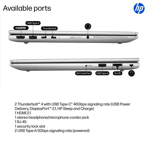 HP EliteBook 6 G1i Intel Core Ultra 7 255U Laptop 33.8 cm (13.3") Touchscreen WUXGA 32 GB DDR5-SDRAM 512 GB SSD Wi-Fi 7 (802.11be) Windows 11 Pro AI PC Silver