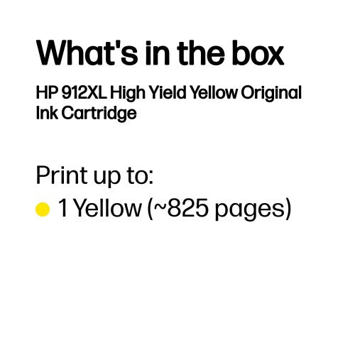HP 3YL83AE/912XL Ink cartridge yellow high-capacity, 825 pages 9.9ml for HP OJ Pro 8010/e/8020