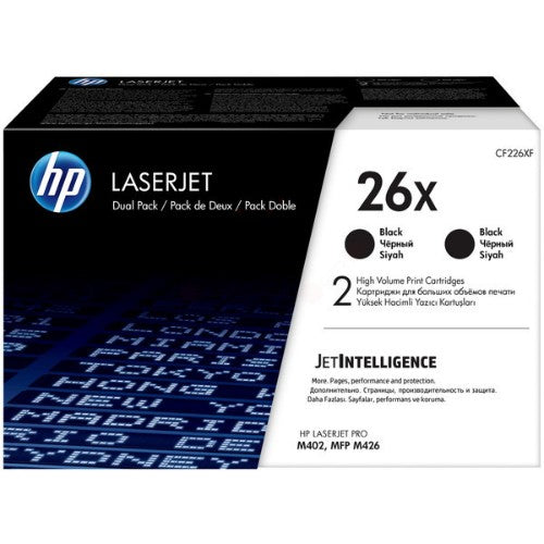 HP CF226XD/26X Toner cartridge high-capacity twin pack, 2x9K pages ISO/IEC 19752 Pack=2 for HP LaserJet M 402/e
