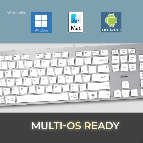 Adesso AKB-730UW keyboard Home/Office USB QWERTY UK International White