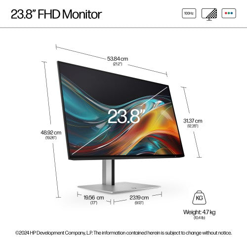 HP Series 7 Pro 23.8 inch FHD Monitor - 724pf PVC Free