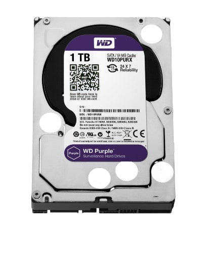 Western Digital Purple internal hard drive 1 TB 5400 RPM 64 MB 3.5" Serial ATA III