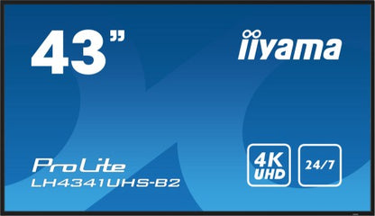 iiyama LH4341UHS-B2 Signage Display 108 cm (42.5") LCD 500 cd/m² 4K Ultra HD Built-in processor Android 8.0 24/7