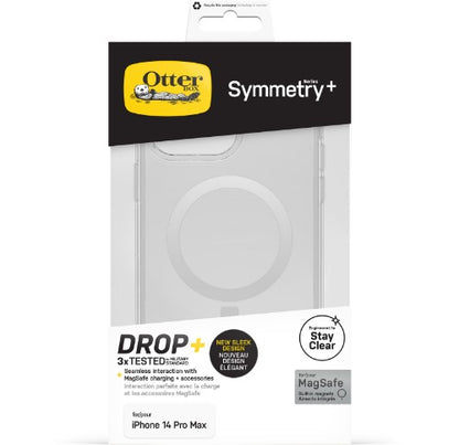 OtterBox Symmetry+ Clear Case for iPhone 14 Pro Max for MagSafe, Shockproof, Drop proof, Protective Thin Case, 3x Tested to Military Standard, Antimicrobial Protection, Clear