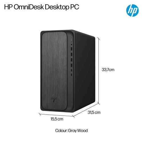 HP OmniDesk M02-0006na PC AMD Ryzen™ 5 8500G 8 GB DDR5-SDRAM 512 GB SSD Windows 11 Home Tower AI PC Grey