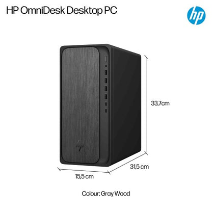 HP OmniDesk M02-0006na PC AMD Ryzen™ 5 8500G 8 GB DDR5-SDRAM 512 GB SSD Windows 11 Home Tower AI PC Grey