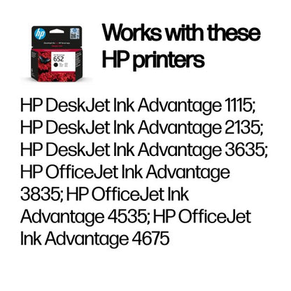 HP F6V25AE/652 Printhead cartridge black, 360 pages for HP DeskJet 3835