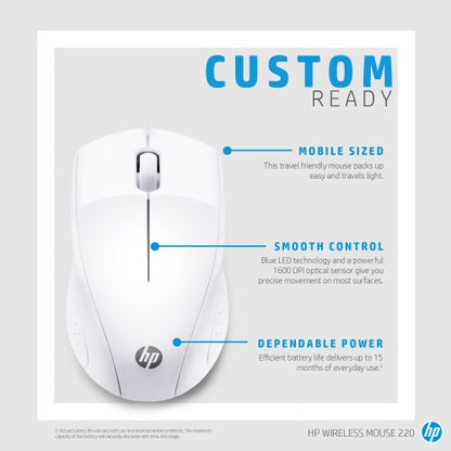 HP Wireless Mouse 220 (Snow White)