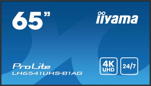 iiyama LH6541UHS-B1AG Signage Display 163.8 cm (64.5") LCD 500 cd/m² 4K Ultra HD Black 24/7