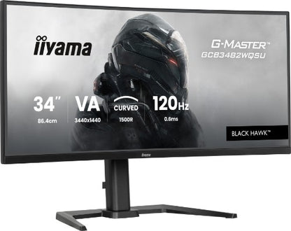 iiyama GCB3482WQSU-B1 computer monitor 86.4 cm (34") 3440 x 1440 pixels UltraWide Quad HD LED Black