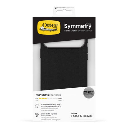 OtterBox Symmetry Cactus Leather Series for Apple iPhone 17 Pro Max, Noir Ash