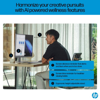 HP OmniStudio X 32-c0000na Intel Core Ultra 7 155H 80 cm (31.5") 3840 x 2160 pixels All-in-One PC 32 GB DDR5-SDRAM 2 TB SSD NVIDIA GeForce RTX 4050 Windows 11 Home Wi-Fi 7 (802.11be) AI PC Silver