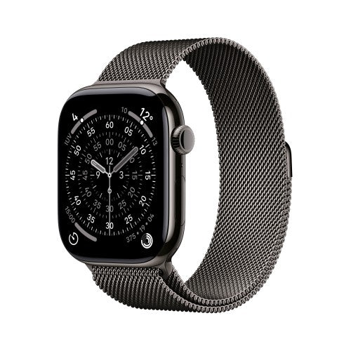 Apple Watch Series 11 GPS + Cellular 46mm Slate Titanium Case with Slate Milanese Loop - S/M