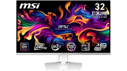 MSI MPG 321URXW QD-OLED computer monitor 80 cm (31.5") 3840 x 2160 pixels 4K Ultra HD White