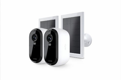 Arlo Essential 2K Outdoor Security Camera & Solar Panel, 2-pack
