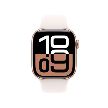 Apple Watch Series 10 GPS + Cellular 42mm Rose Gold Aluminium Case with Light Blush Sport Band - M/L