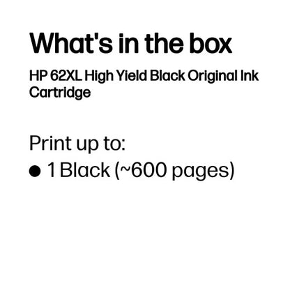 HP C2P05AE/62XL Printhead cartridge black high-capacity, 600 pages ISO/IEC 24711 for HP Envy 5640