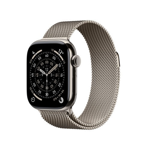 Apple Watch Series 11 GPS + Cellular 42mm Natural Titanium Case with Natural Milanese Loop